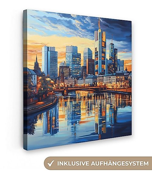 OneMillionCanvasses® Leinwandbild Sonnenuntergang Frankfurt - Stadt - Skyli günstig online kaufen