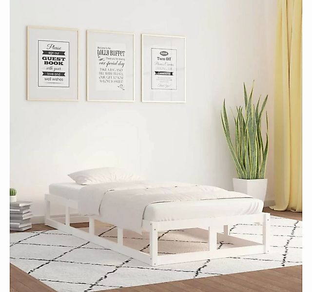 vidaXL Bett Massivholzbett Weiß 100x200 cm günstig online kaufen