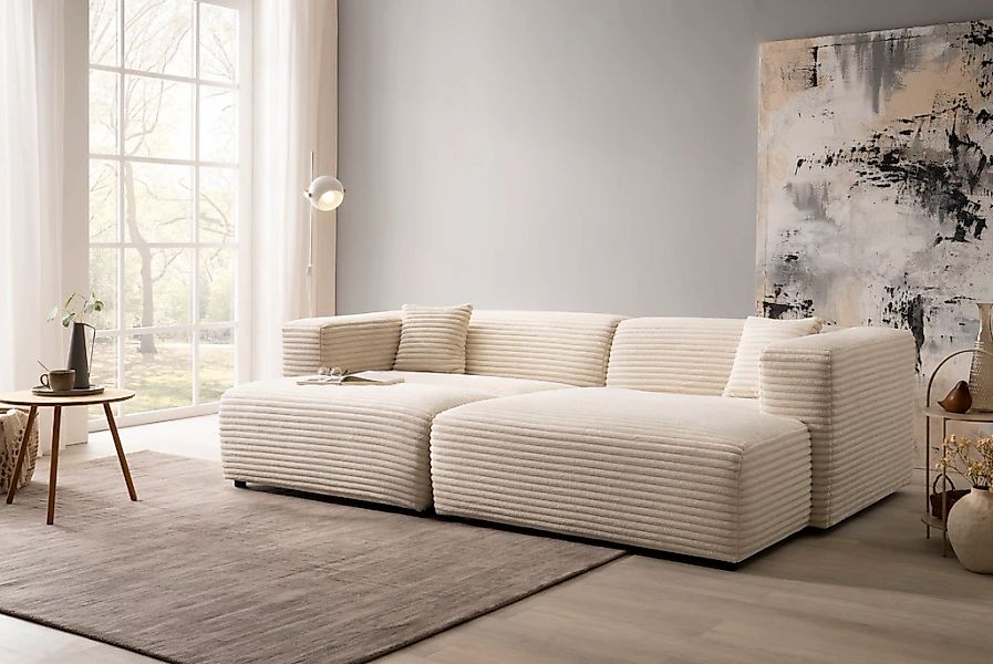 andas Polsterecke "BAKELS, Ecksofa-Set mit Hocker, L-Form mit Schlaffunktio günstig online kaufen