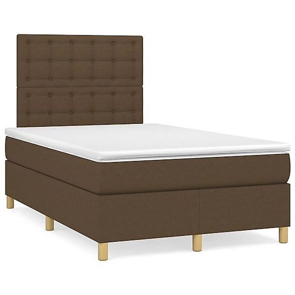 Vidaxl Boxspringbett Mit Matratze Dunkelbraun 120x200 Cm Stoff günstig online kaufen