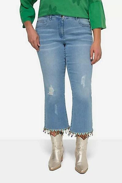 Angel of Style Regular-fit-Jeans 7/8-Jeans Straight Legs Saum mit Perlenfra günstig online kaufen
