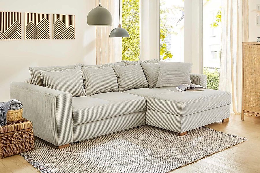 Jockenhöfer Gruppe Ecksofa "Kampen L-Form, B: 288 cm" mit Bettfunktion, Bet günstig online kaufen