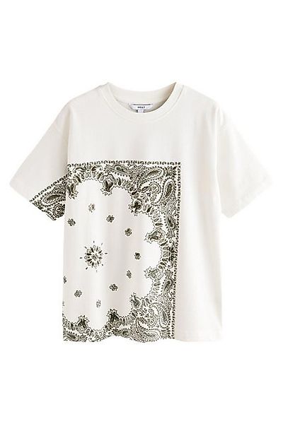 Next T-Shirt Kurzarmshirt aus 100 % Baumwolle Paisleymuster (1-tlg) günstig online kaufen