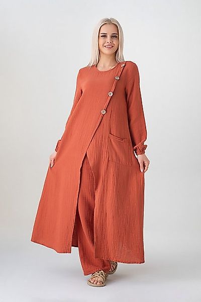 WENOR Longtunika Musselin mit Frontschlitz, Knopfdetail, 100 % Baumwolle, 1 günstig online kaufen