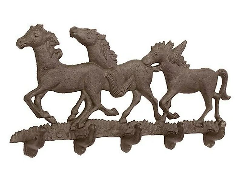 Nostalgische Wandgarderobe Pferd Gusseisen Antik-Braun günstig online kaufen