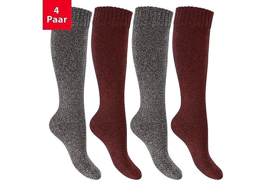 Footstar Thermosocken Damen Frottee Kniestrümpfe (2/4 Paar), Baumwolle, The günstig online kaufen