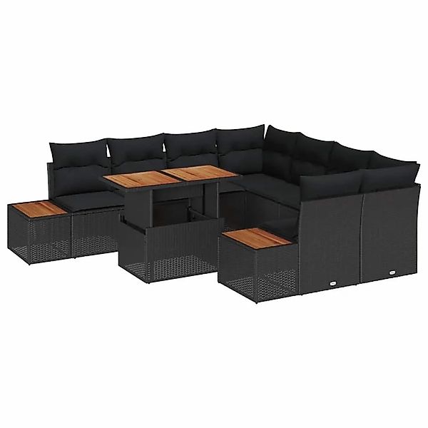 vidaXL Garten Essgruppe mit Kissen 9-Tlg Schwarz und Braun 3350055 günstig online kaufen