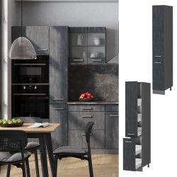 Vicco Hochschrank R-Line, Schwarz Beton/Anthrazit, 30 günstig online kaufen