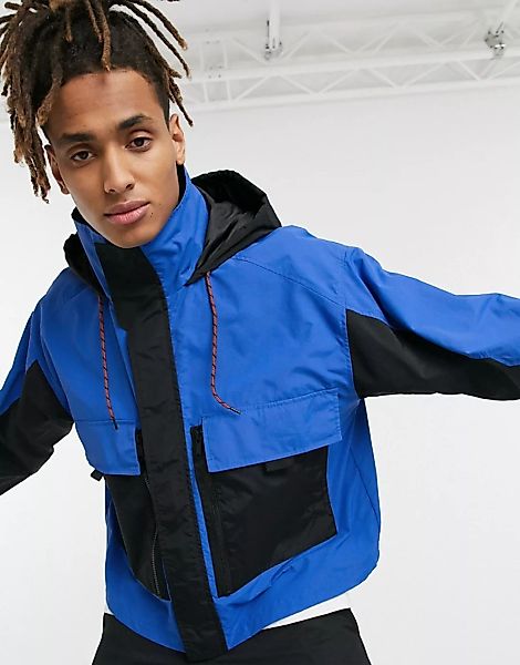 ASOS DESIGN – Blaue Utility-Jacke mit mehreren Taschen günstig online kaufen