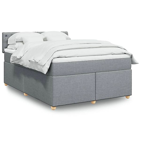 vidaXL Boxspringbett mit Matratze Hellgrau 140x200 cm Stoff 3289010 günstig online kaufen
