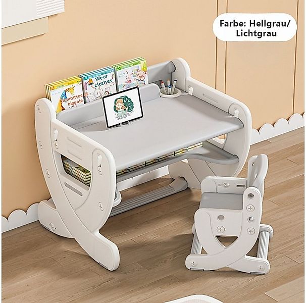 habeig Kinderschreibtisch höhenverstellbar mit Stuhl Buchstütze Stifthalter günstig online kaufen