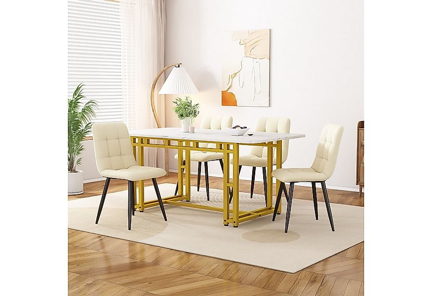 IDEASY Esstisch Leichter Luxus Küchentisch mit Metallbeinen(1St), 140x80cm, günstig online kaufen