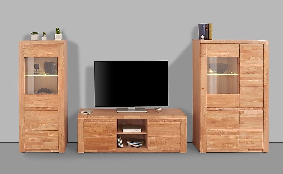Home affaire Wohnwand »Burani«, (Set, 3 St.), teilmassives Holz günstig online kaufen