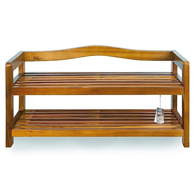Casaria Schuhregal, mit 2 Ebenen 75x26x42cm FSC®-Zertifiziert Akazien Holz günstig online kaufen