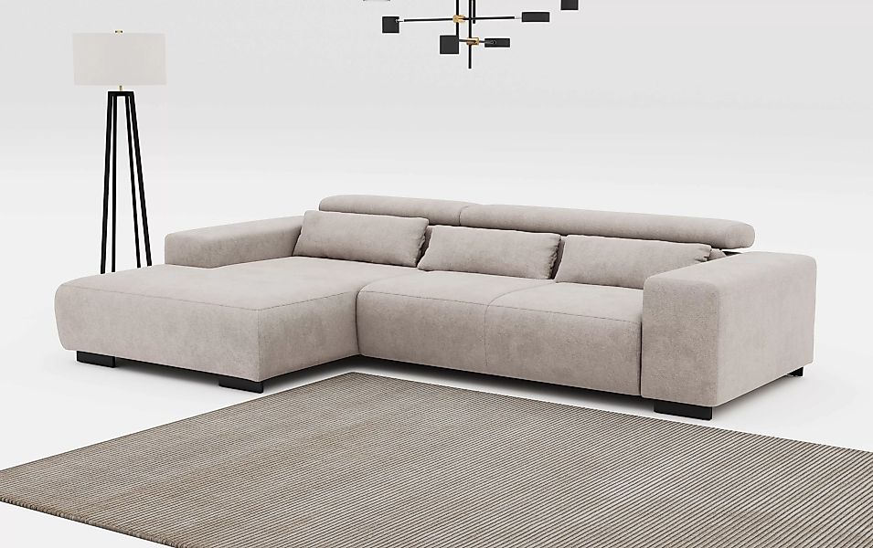 COTTA Ecksofa "Side L-Form, mit Kopfteilverstellung und Zierkissen", option günstig online kaufen