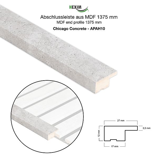 Hexim Wanddekoobjekt APAH10 (Abschlussleiste 137,5x2,7cm passend günstig online kaufen