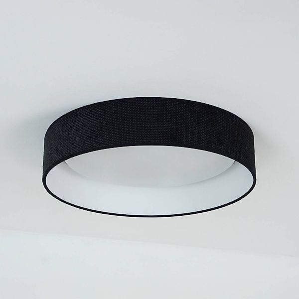 LED-Deckenleuchte Plafond, schwarz, Stoff, Ø 45 cm, 3-step günstig online kaufen