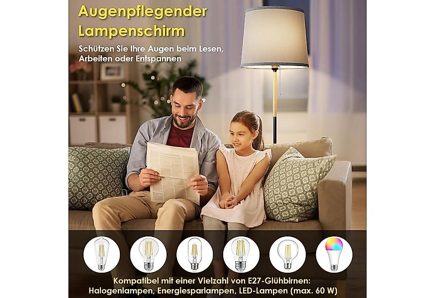 TLGREEN Stehlampe LED Stehleuchte, Wohnzimmerlampe, E27 Lampensockel, Max. günstig online kaufen