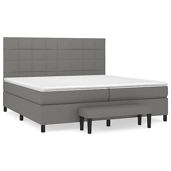 vidaXL Boxspringbett mit Matratze Dunkelgrau 200x200 cm Stoff1399138 günstig online kaufen