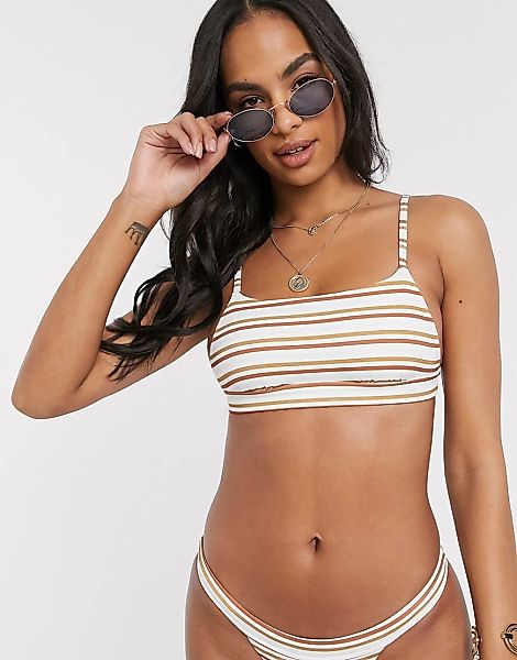 Zulu & Zephyr – Kurzes Bikinioberteil mit Streifen-Mehrfarbig günstig online kaufen