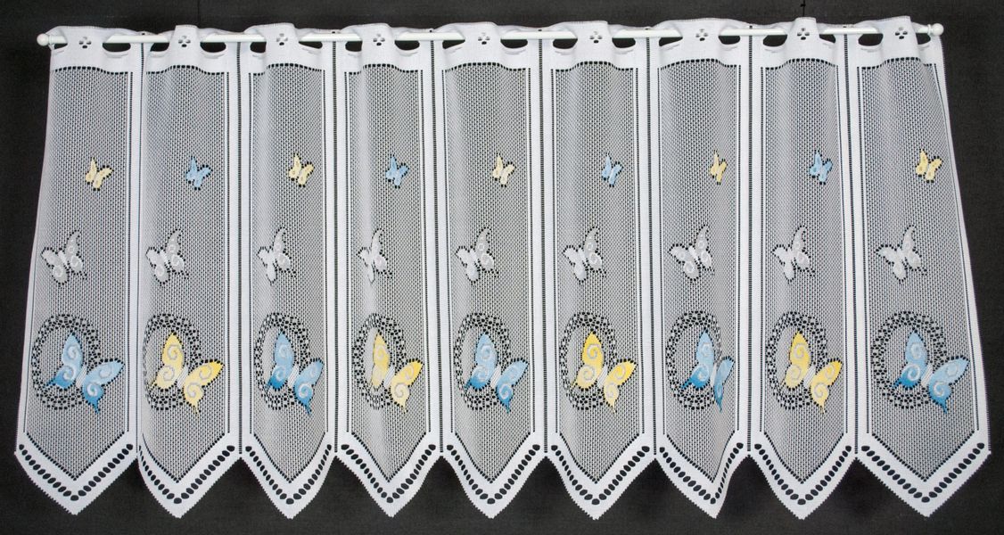 Gardinen Kranzusch Scheibengardine Schmetterlinge, Stangendurchzug, transpa günstig online kaufen