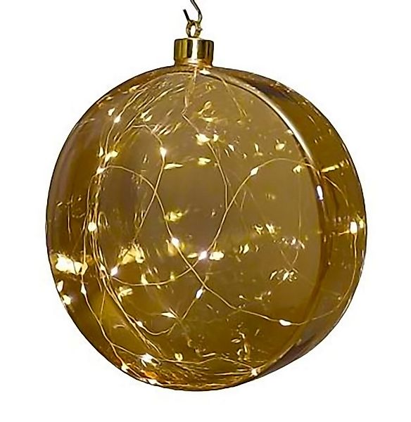 Spetebo LED Dekolicht Glas Disc 12 cm warm weiß beleuchtet, Timer, LED fest günstig online kaufen