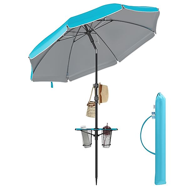 SONGMICS Sonnenschirm, ∅200 cm, Strandschirm, Sonnenschutz günstig online kaufen