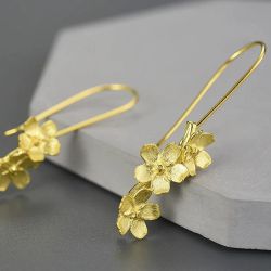 Runde Perlé Paar Ohrhänger zarte Vergissmeinnicht günstig online kaufen