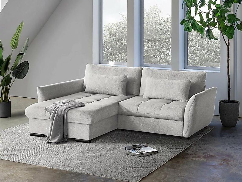Beautysofa Ecksofa Caro, 240 cm Corner Sofa, stilvoll Wohnzimmerecke, mit R günstig online kaufen