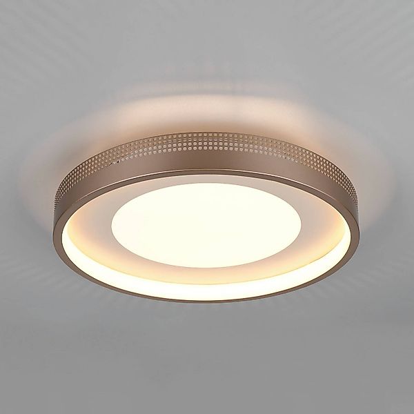 LED-Deckenlampe Solea, braun, Ø 40 cm, Kunststoff günstig online kaufen
