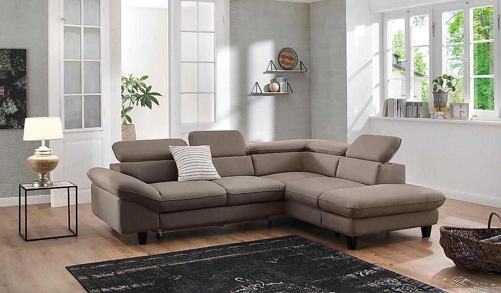 Home affaire Ecksofa "Pilot L-Form", mit Kopfteilverstellung, wahlweise mit günstig online kaufen