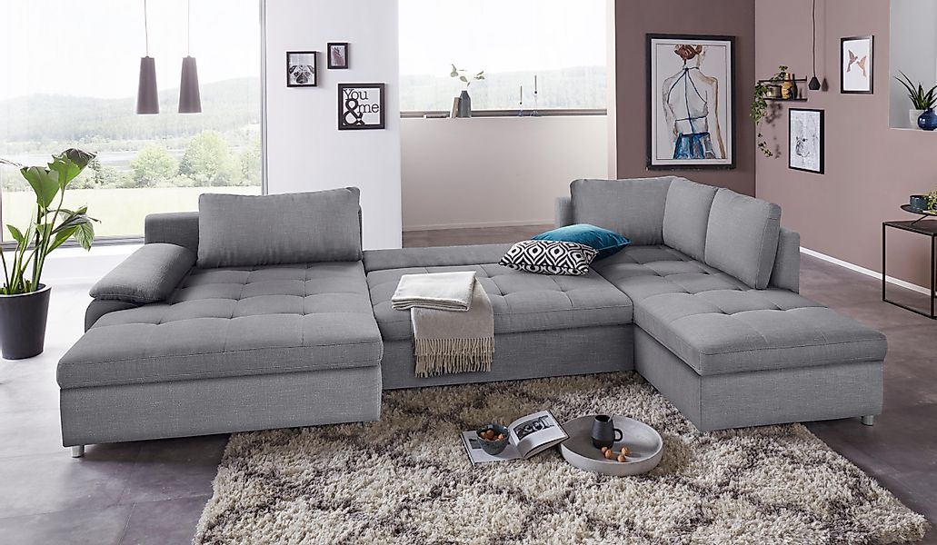 sit&more Wohnlandschaft "Labene U-Form", wahlweise mit Bettfunktion und Bet günstig online kaufen