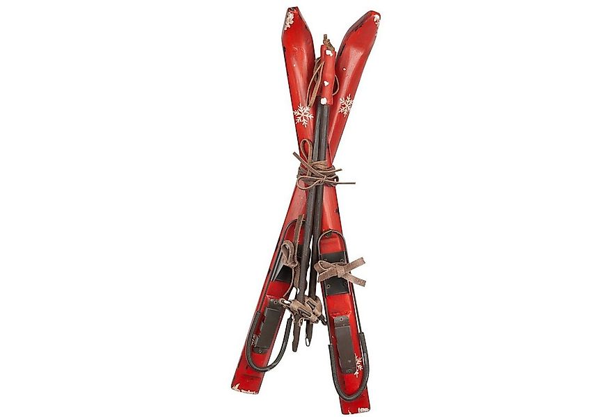 Christmas Paradise Wanddekoobjekt Deko Ski aus Holz 51cm Weihnachtsdeko Rot günstig online kaufen