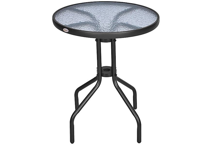 Outsunny Gartentisch Glastisch Beistelltisch Metall+Sicherheitsglas (Esstis günstig online kaufen