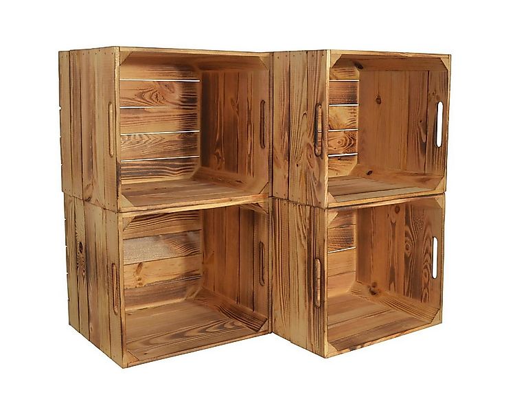 CHICCIE Holzkiste Kallax Aufbewahrungsbox Geflammt 33x38x33cm (4 St) günstig online kaufen