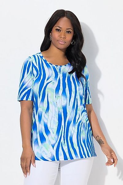 Ulla Popken T-Shirt T-Shirt Zebra-Design A-Linie Rundhals Halbarm günstig online kaufen