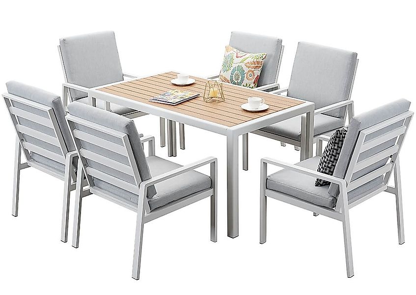 MeXo Gartenlounge-Set Lounge Gartenmöbelset Aluminium, (Garten günstig online kaufen