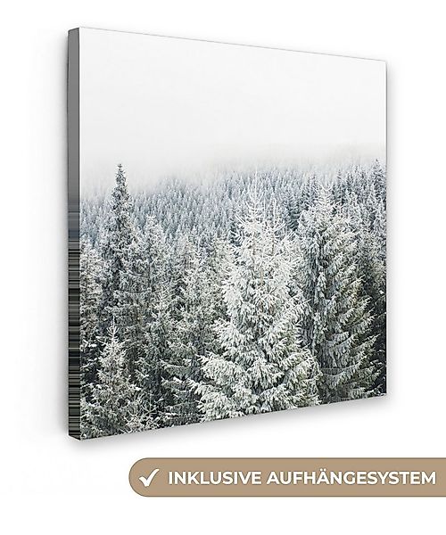 OneMillionCanvasses® Leinwandbild Wald - Schnee - Winter - Jahreszeiten - T günstig online kaufen