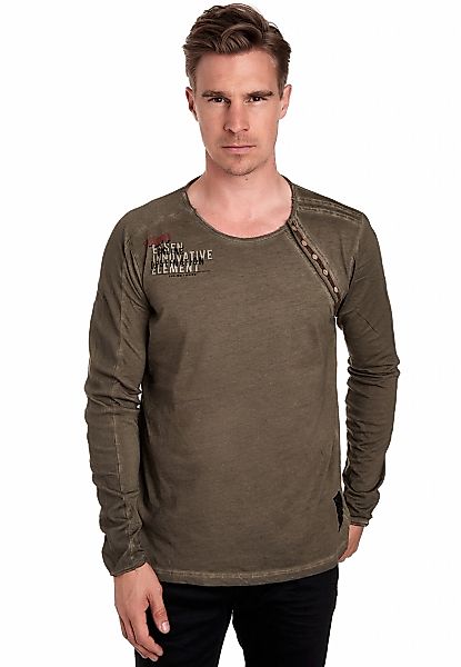 Rusty Neal Langarmshirt, mit seitlicher Knopfleiste günstig online kaufen