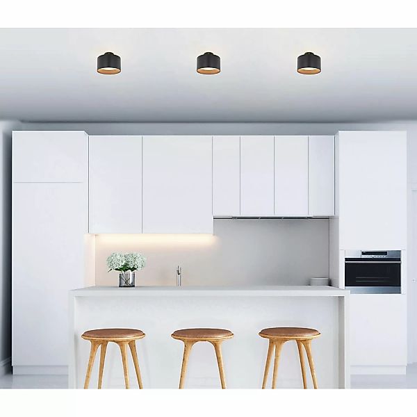Globo LED-Deckenleuchte Jenny 2-flammig Schwarz matt 140 x 105 mm günstig online kaufen