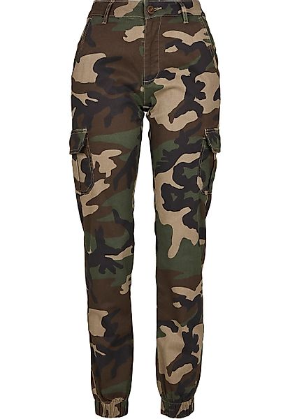 URBAN CLASSICS Cargohose "Urban Classics Damen Ladies High Waist Camo Cargo günstig online kaufen