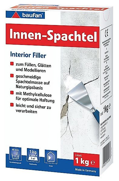 baufan® Spachtelmasse Innen-Spachtel Füllstoff auf Naturgipsbasis Innenspac günstig online kaufen