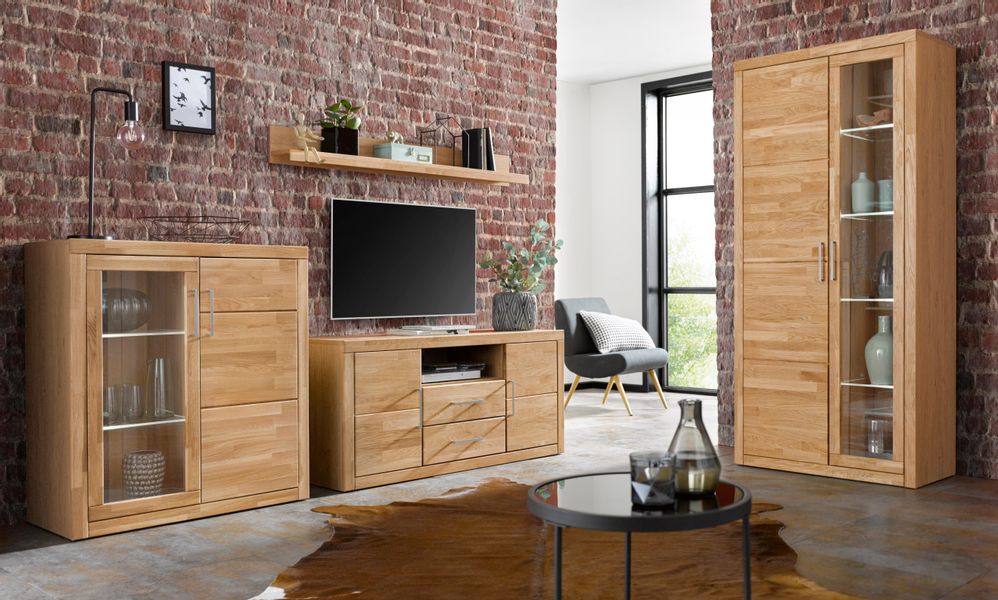 Home affaire Wohnwand »Logo« Set, 4 Stk. tlg. teilmassives Holz günstig online kaufen