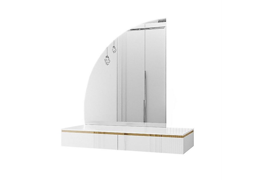 Lookway Schminktisch AURORA-Q hängender Schminktisch mit Spiegel und Led Be günstig online kaufen