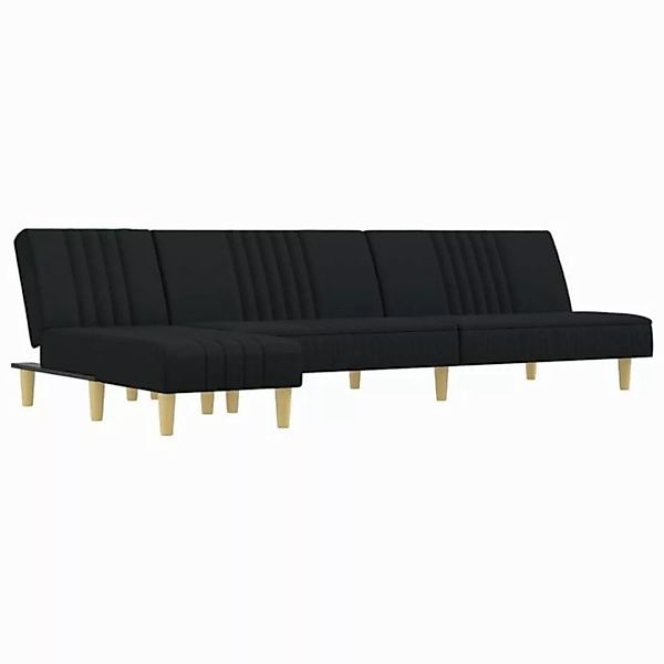 vidaXL Sofa Schlafsofa in L-Form Schwarz 255x140x70 cm Stoff günstig online kaufen