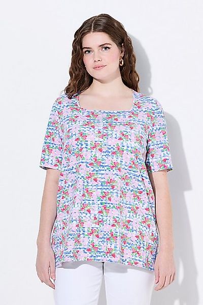 Ulla Popken T-Shirt T-Shirt Erdbeeren Classic Carré-Ausschnitt Halbarm günstig online kaufen