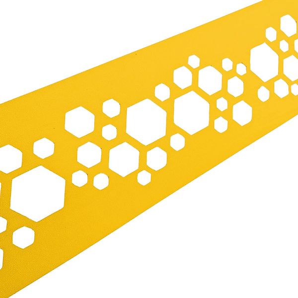 zaunzu Sichtschutz PREMIUM Dekor Hexagon Einzelstreifen Gelb 2,55m günstig online kaufen