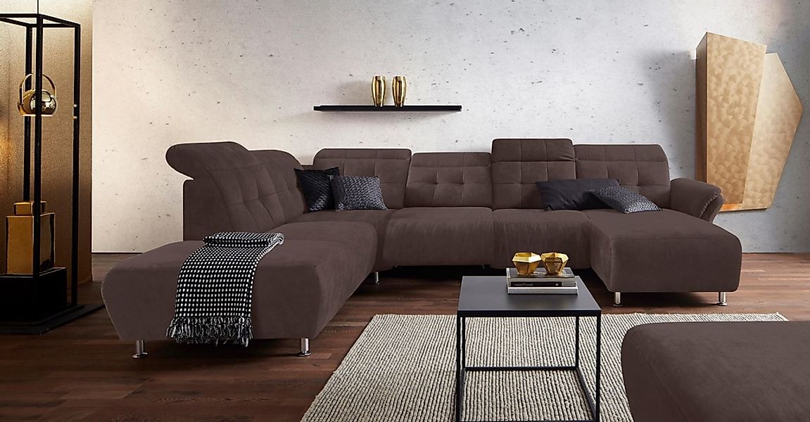 Home affaire Wohnlandschaft "Manhattan U-Form" 2 Sitze mit elektrischer Rel günstig online kaufen