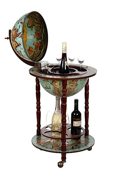 BIRENDY Dekoobjekt Barwagen 36001 Blau Eukalyptusholz Säulen 103cm Globusba günstig online kaufen