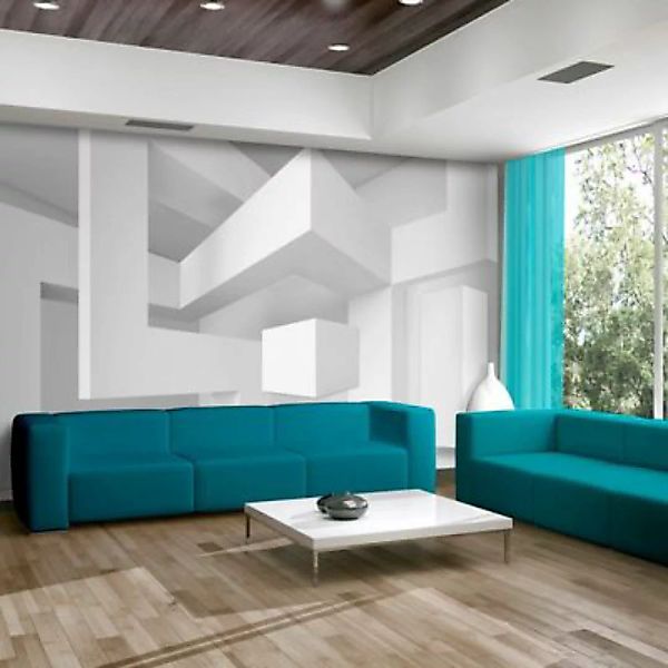 artgeist Fototapete White geometry weiß/grau Gr. 100 x 70 günstig online kaufen